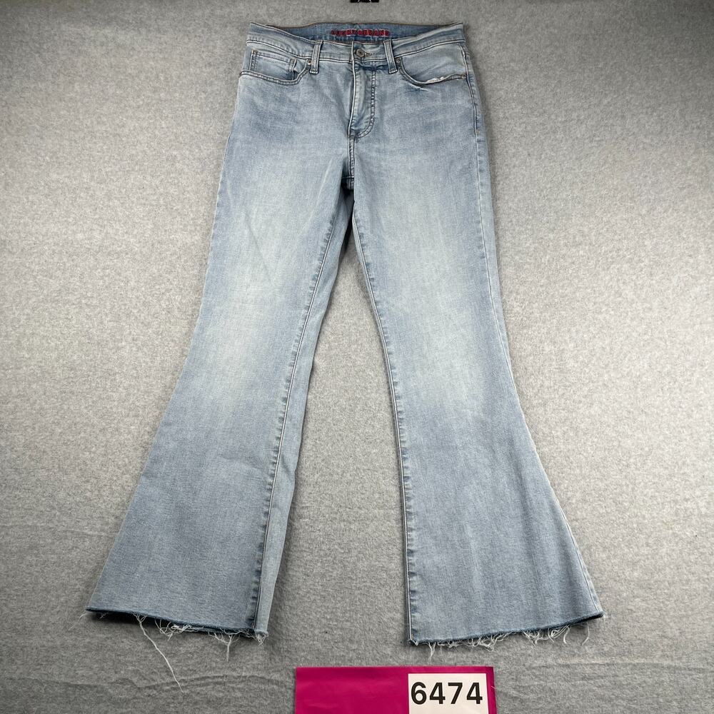 Lucky Brand Stevie High Rise Flare Denim Jeans Blue Distressed Womens Size 6